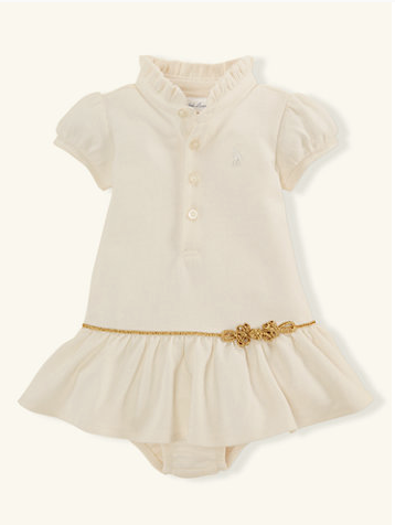 Cotton Polo Dress - Layette Girl - newborn - 9m