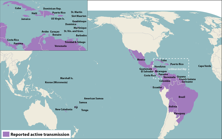 CDC.GOV ZIKA VIRUS WORLD MAP